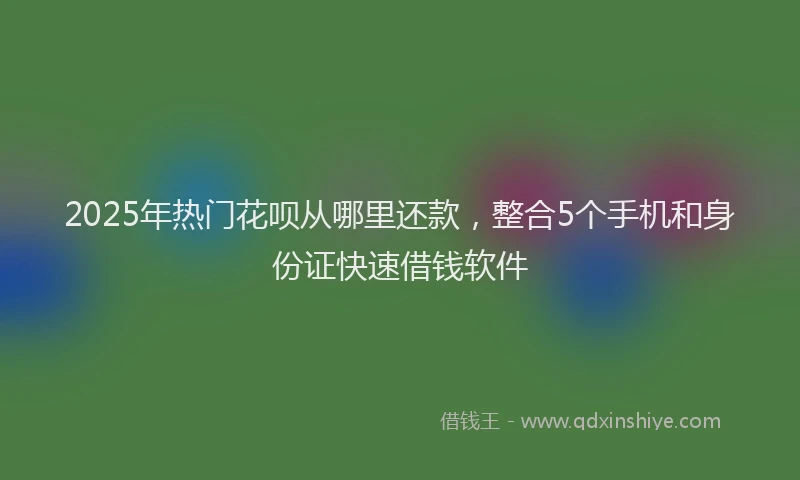 2025年热门花呗从哪里还款，整合5个手机和身份证快速借钱软件