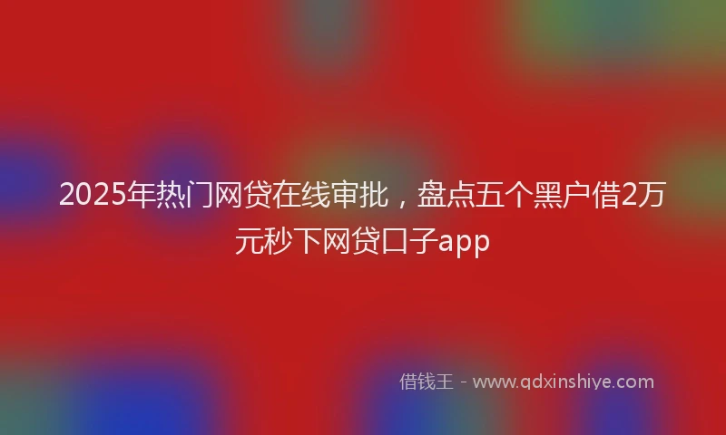 2025年热门网贷在线审批，盘点五个黑户借2万元秒下网贷口子app