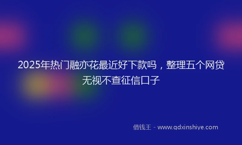 2025年热门融亦花最近好下款吗，整理五个网贷无视不查征信口子