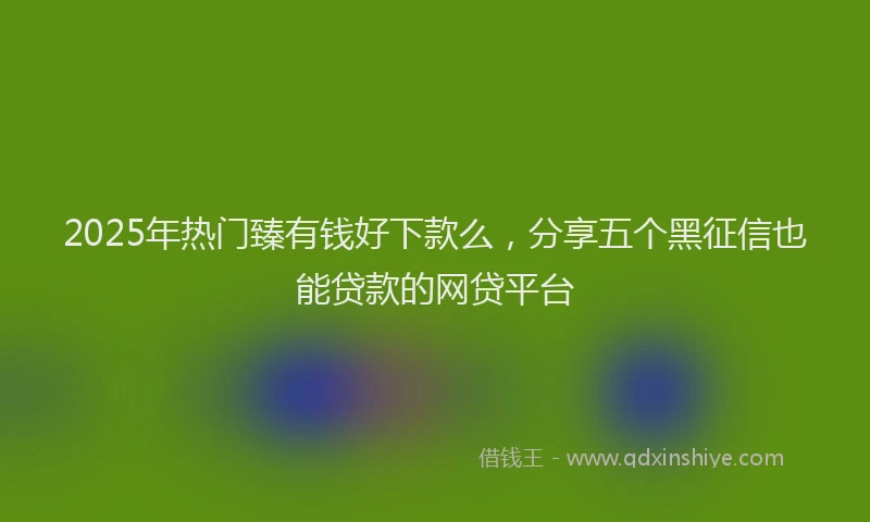2025年热门臻有钱好下款么，分享五个黑征信也能贷款的网贷平台