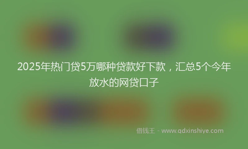 2025年热门贷5万哪种贷款好下款，汇总5个今年放水的网贷口子