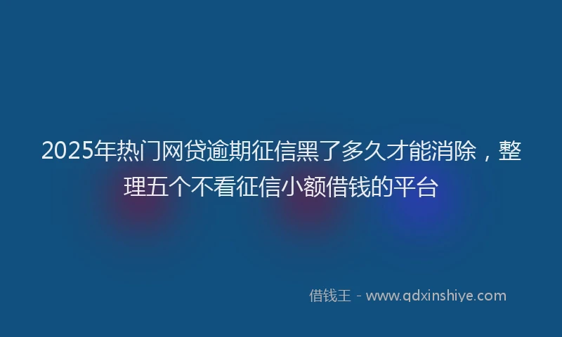 2025年热门网贷逾期征信黑了多久才能消除，整理五个不看征信小额借钱的平台