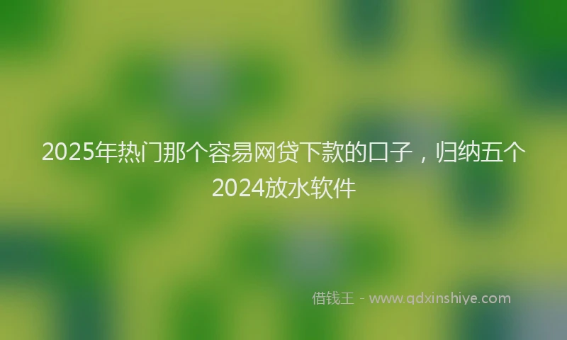 2025年热门那个容易网贷下款的口子，归纳五个2024放水软件