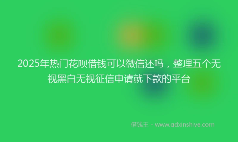 2025年热门花呗借钱可以微信还吗，整理五个无视黑白无视征信申请就下款的平台