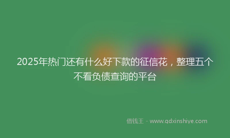 2025年热门还有什么好下款的征信花，整理五个不看负债查询的平台