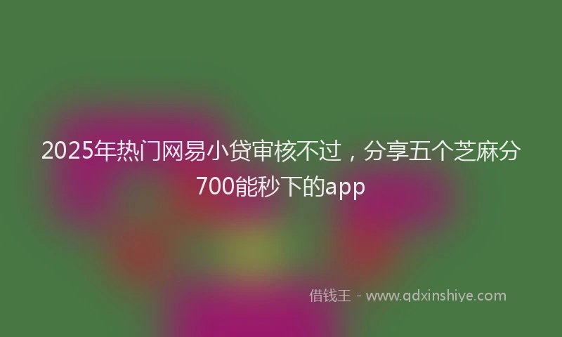 2025年热门网易小贷审核不过，分享五个芝麻分700能秒下的app