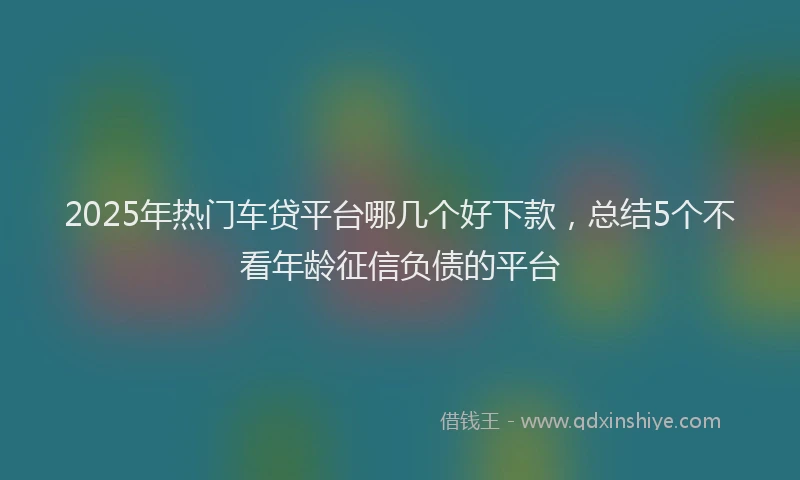 2025年热门车贷平台哪几个好下款，总结5个不看年龄征信负债的平台