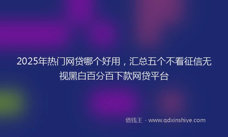 2025年热门网贷哪个好用，汇总五个不看征信无视黑白百分百下款网贷平台