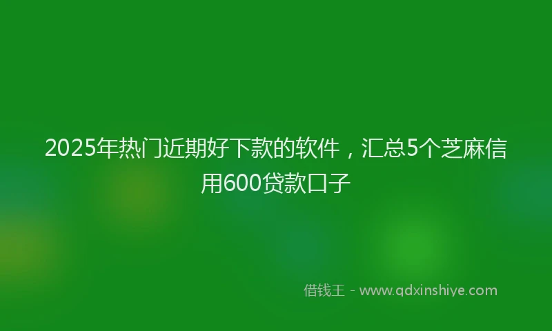 2025年热门近期好下款的软件，汇总5个芝麻信用600贷款口子