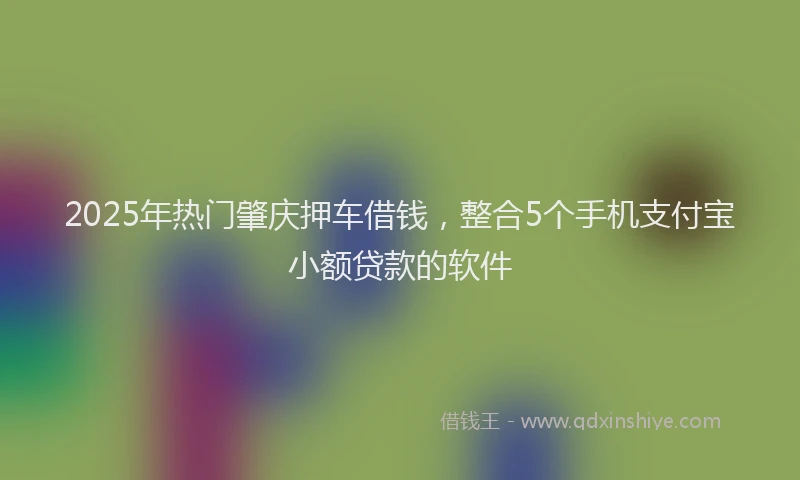 2025年热门肇庆押车借钱，整合5个手机支付宝小额贷款的软件