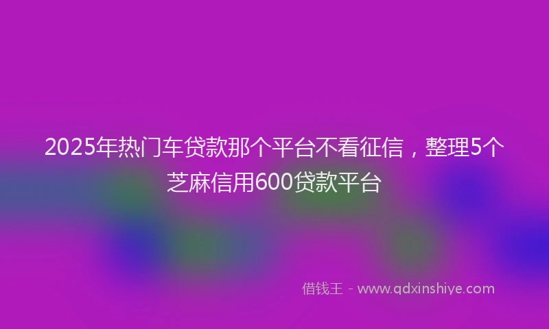 2025年热门车贷款那个平台不看征信，整理5个芝麻信用600贷款平台