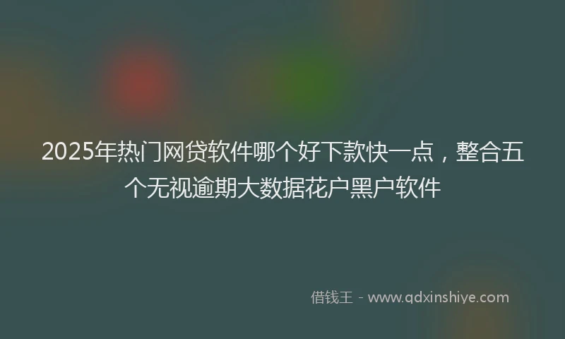 2025年热门网贷软件哪个好下款快一点，整合五个无视逾期大数据花户黑户软件