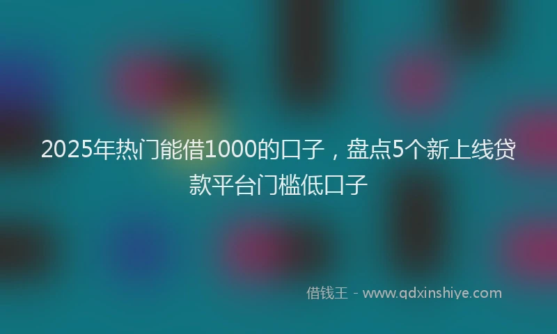 2025年热门能借1000的口子，盘点5个新上线贷款平台门槛低口子