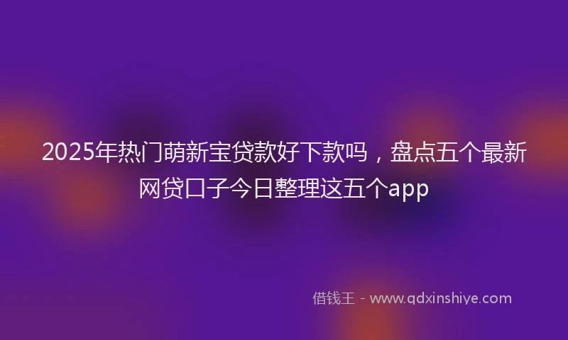 2025年热门萌新宝贷款好下款吗，盘点五个最新网贷口子今日整理这五个app