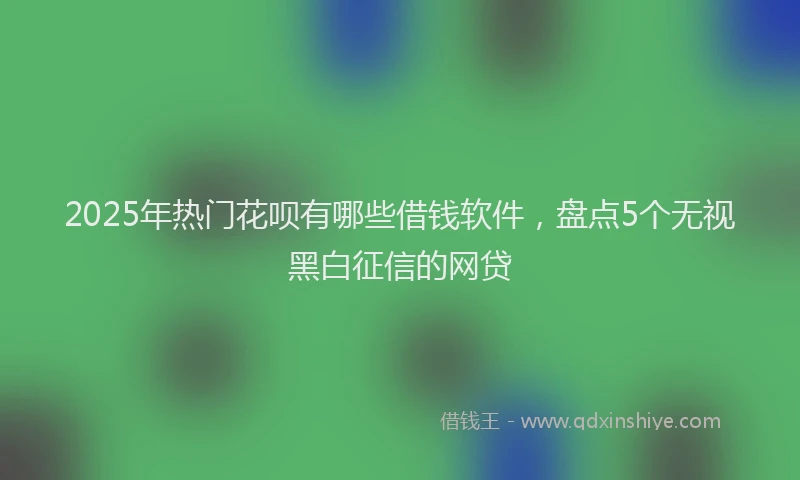 2025年热门花呗有哪些借钱软件，盘点5个无视黑白征信的网贷