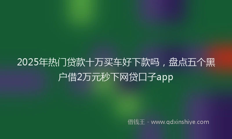 2025年热门贷款十万买车好下款吗，盘点五个黑户借2万元秒下网贷口子app