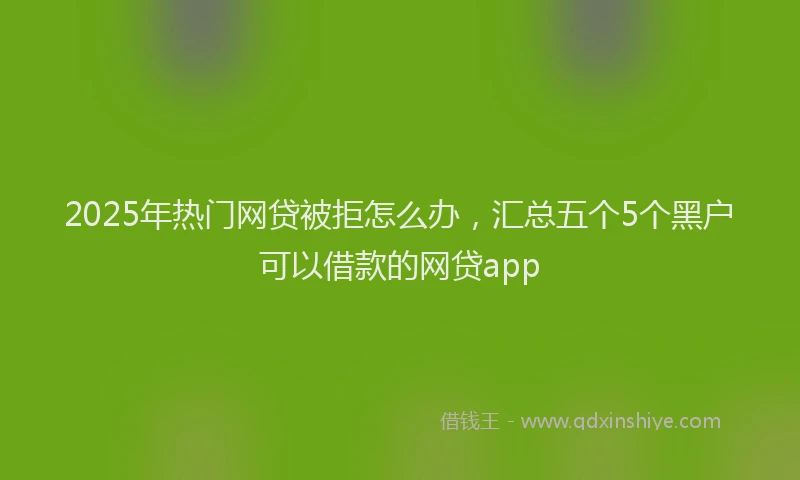 2025年热门网贷被拒怎么办，汇总五个5个黑户可以借款的网贷app