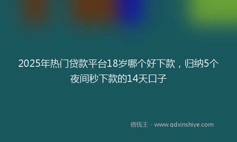 2025年热门贷款平台18岁哪个好下款，归纳5个夜间秒下款的14天口子