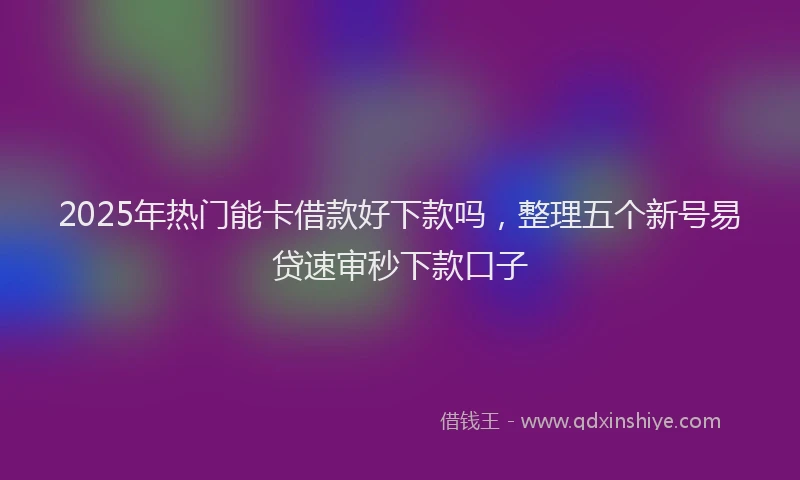 2025年热门能卡借款好下款吗，整理五个新号易贷速审秒下款口子