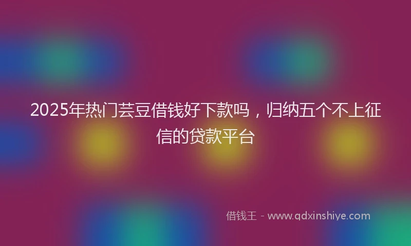 2025年热门芸豆借钱好下款吗，归纳五个不上征信的贷款平台