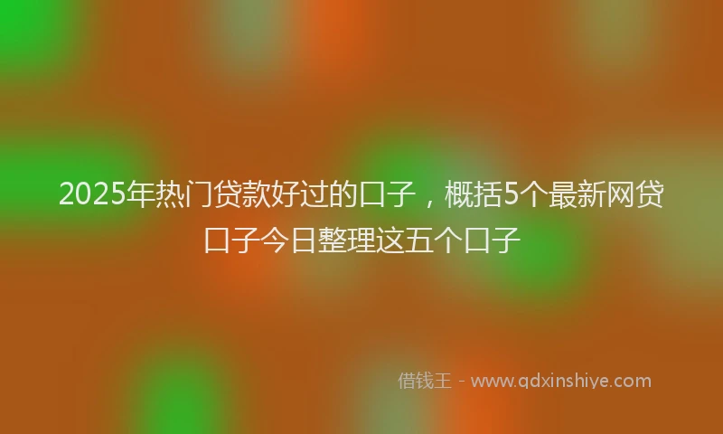 2025年热门贷款好过的口子，概括5个最新网贷口子今日整理这五个口子