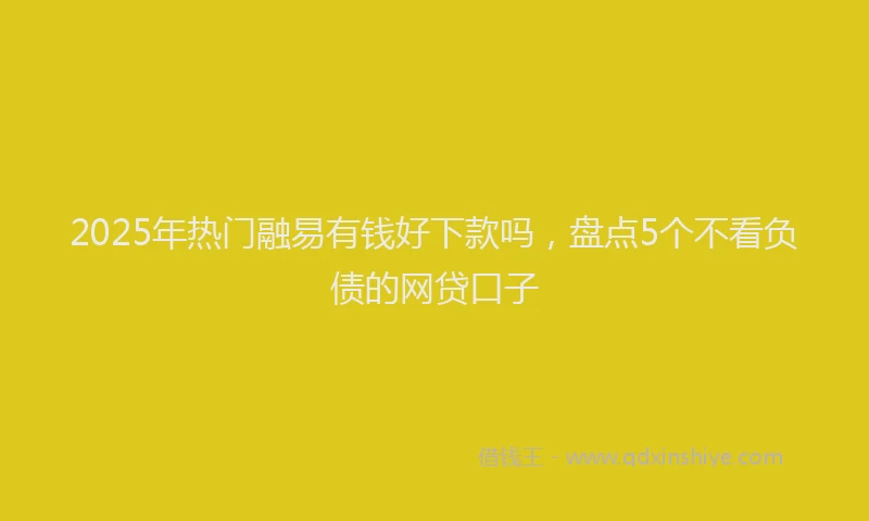 2025年热门融易有钱好下款吗，盘点5个不看负债的网贷口子