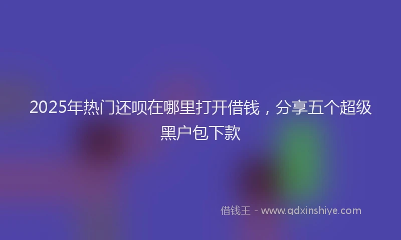 2025年热门还呗在哪里打开借钱，分享五个超级黑户包下款