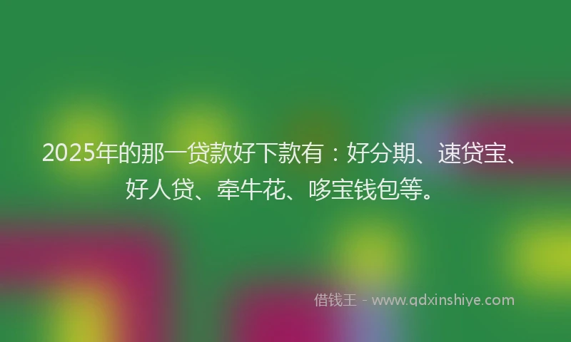 2025年的那一贷款好下款有：好分期、速贷宝、好人贷、牵牛花、哆宝钱包等。