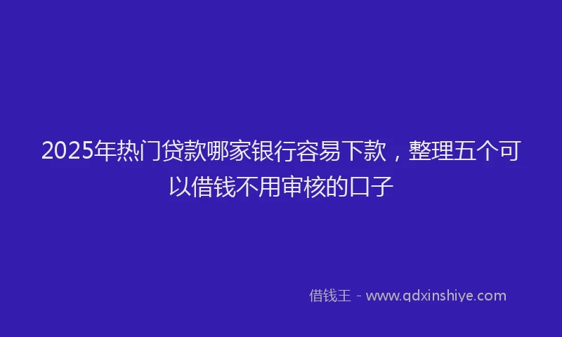 2025年热门贷款哪家银行容易下款，整理五个可以借钱不用审核的口子