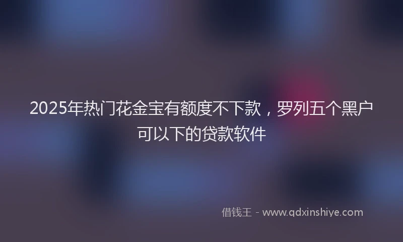2025年热门花金宝有额度不下款，罗列五个黑户可以下的贷款软件