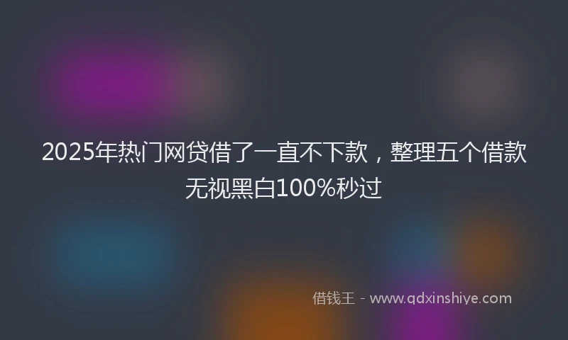 2025年热门网贷借了一直不下款，整理五个借款无视黑白100%秒过