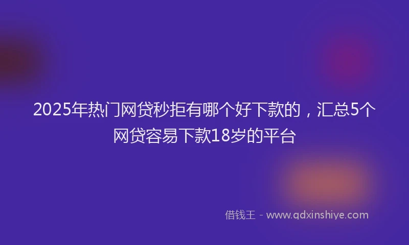 2025年热门网贷秒拒有哪个好下款的，汇总5个网贷容易下款18岁的平台