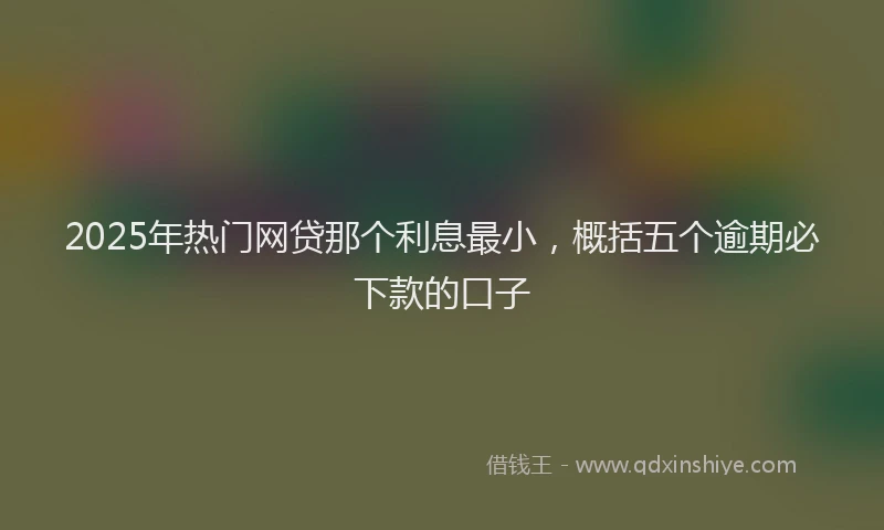 2025年热门网贷那个利息最小，概括五个逾期必下款的口子
