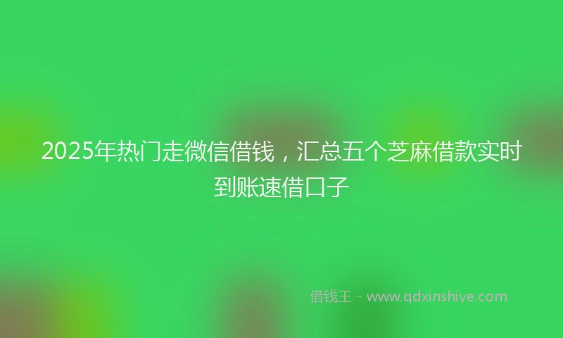 2025年热门走微信借钱，汇总五个芝麻借款实时到账速借口子