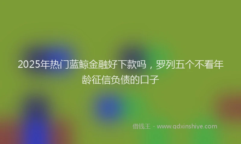 2025年热门蓝鲸金融好下款吗，罗列五个不看年龄征信负债的口子