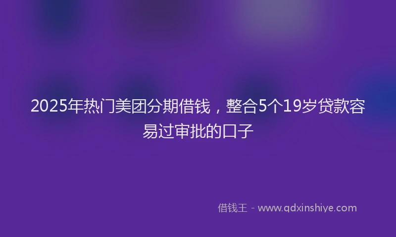 2025年热门美团分期借钱，整合5个19岁贷款容易过审批的口子