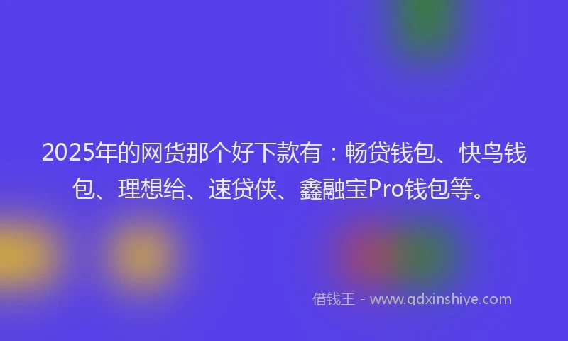 2025年的网货那个好下款有：畅贷钱包、快鸟钱包、理想给、速贷侠、鑫融宝Pro钱包等。