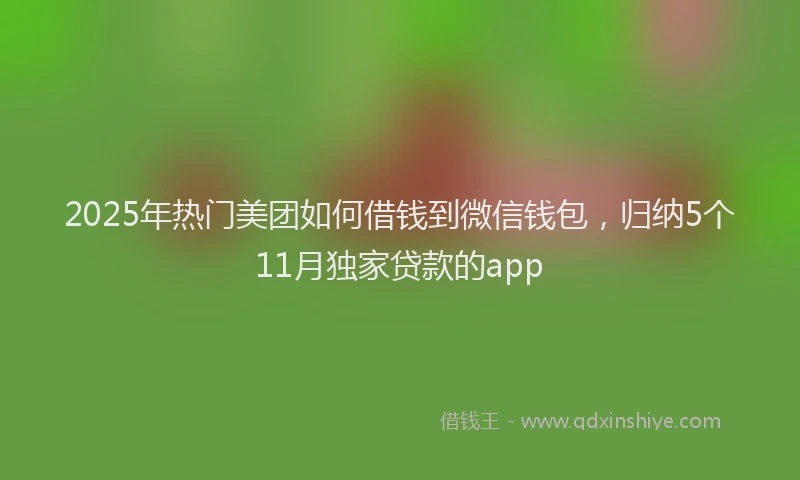 2025年热门美团如何借钱到微信钱包，归纳5个11月独家贷款的app