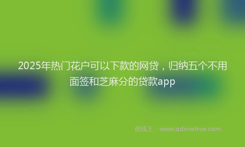 2025年热门花户可以下款的网贷，归纳五个不用面签和芝麻分的贷款app