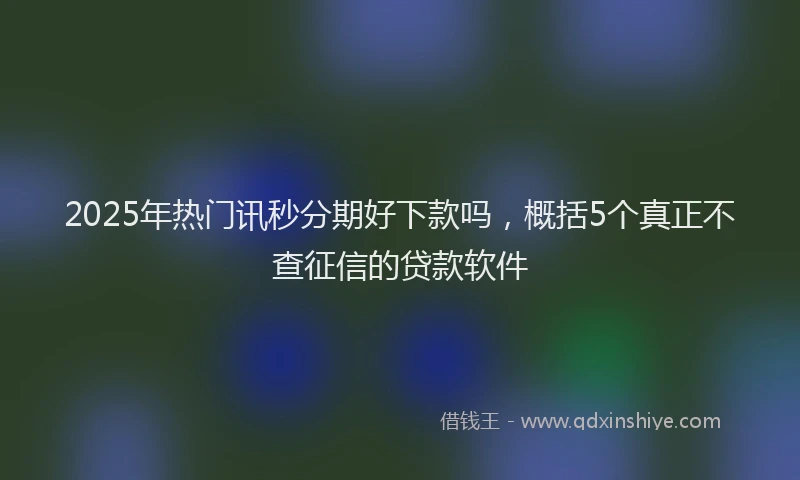 2025年热门讯秒分期好下款吗，概括5个真正不查征信的贷款软件