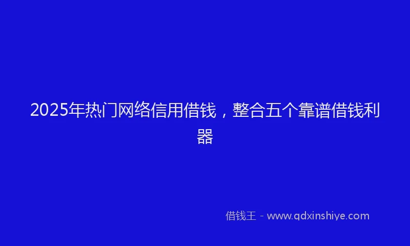 2025年热门网络信用借钱，整合五个靠谱借钱利器