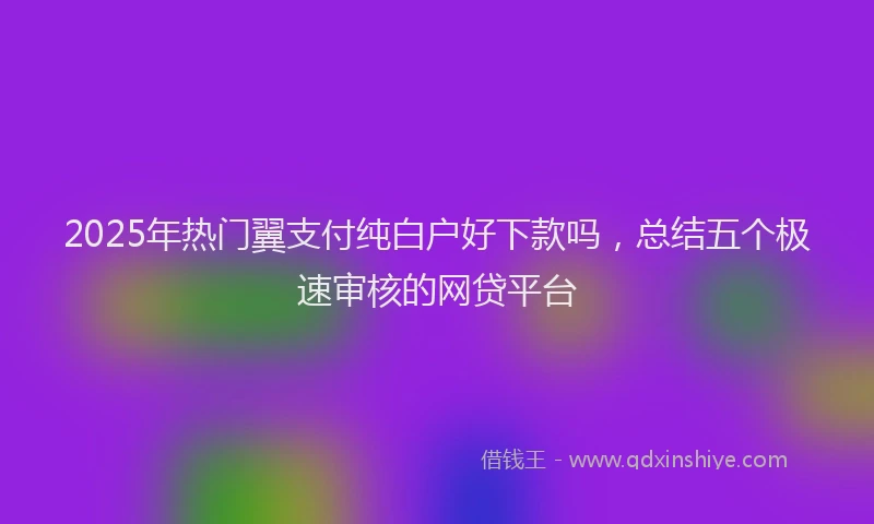 2025年热门翼支付纯白户好下款吗，总结五个极速审核的网贷平台