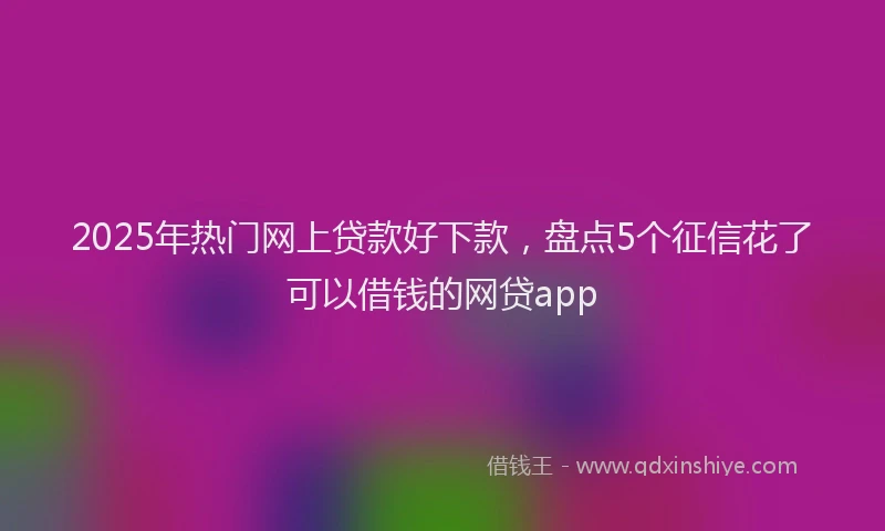 2025年热门网上贷款好下款，盘点5个征信花了可以借钱的网贷app