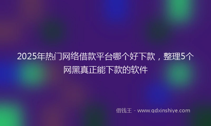 2025年热门网络借款平台哪个好下款，整理5个网黑真正能下款的软件