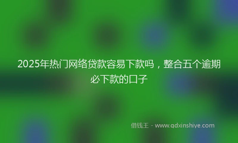 2025年热门网络贷款容易下款吗，整合五个逾期必下款的口子