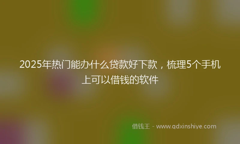 2025年热门能办什么贷款好下款，梳理5个手机上可以借钱的软件