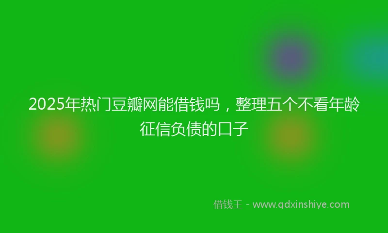2025年热门豆瓣网能借钱吗,整理五个不看年龄征信负债的口子