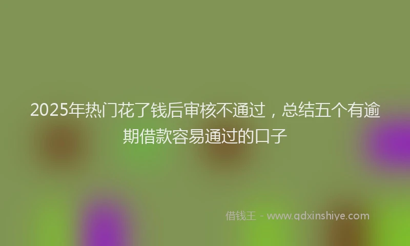 2025年热门花了钱后审核不通过，总结五个有逾期借款容易通过的口子