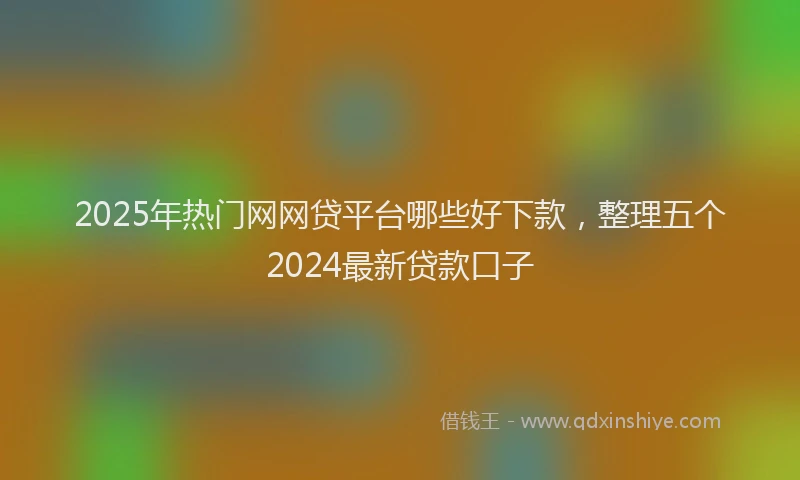 2025年热门网网贷平台哪些好下款，整理五个2024最新贷款口子