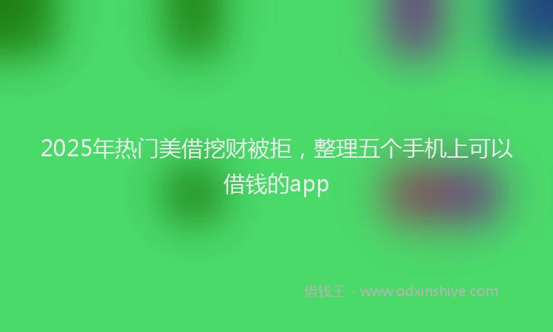 2025年热门美借挖财被拒，整理五个手机上可以借钱的app